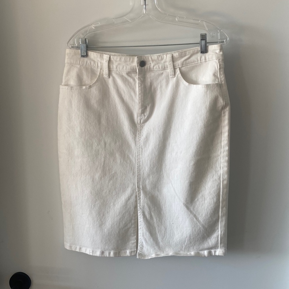Banana Republic White Jean Skirt